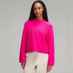 NWT Lululemon Brushed Cotton Merino Blend Crewneck, Sonic Pink, XL